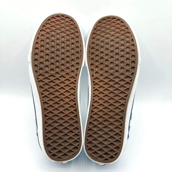 VANS Ward Checker Shoe Mens Size 9 Blue White Old Skool Skateboard Lace Up - Picture 9 of 10